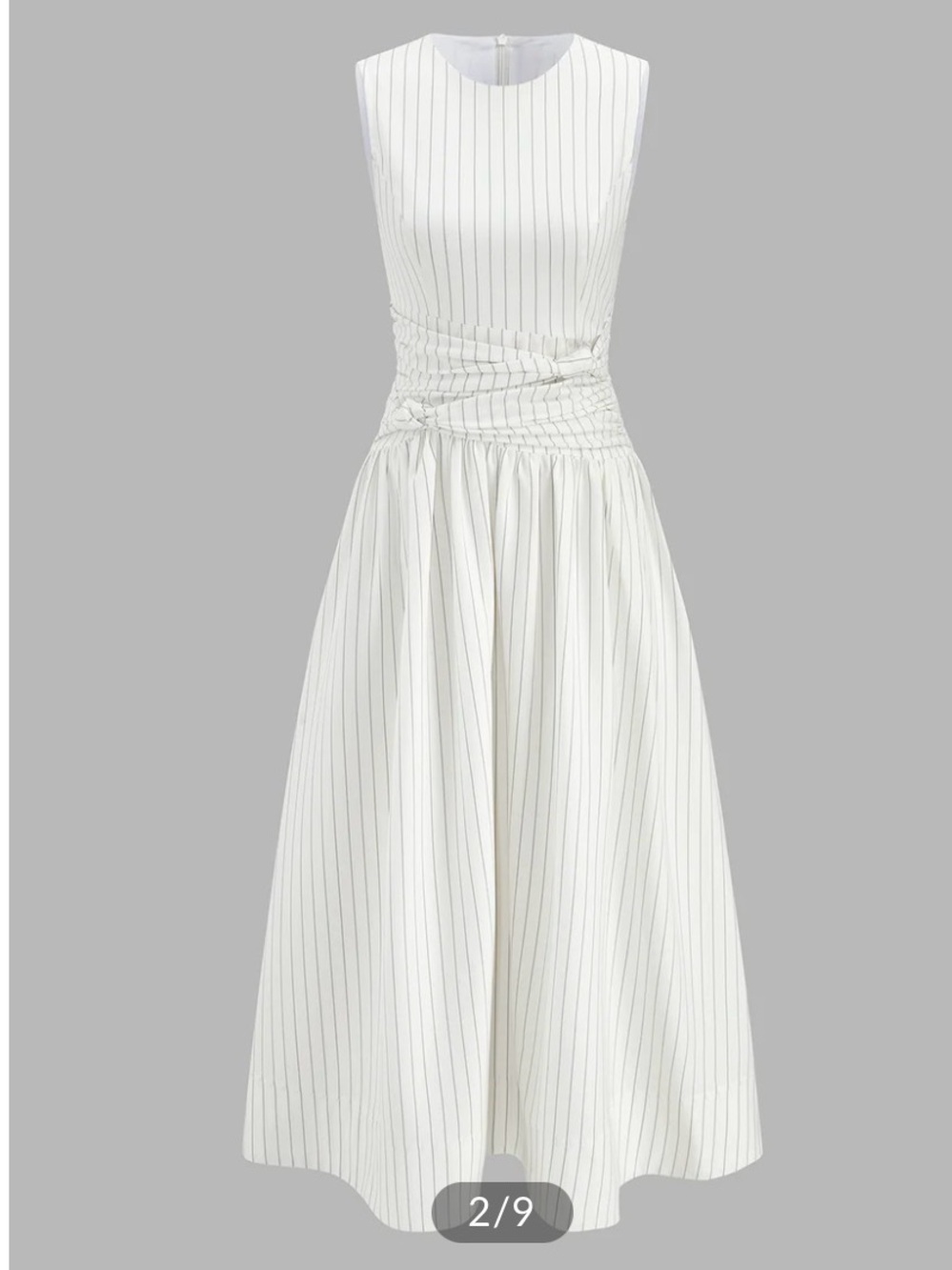 Commense Cotton Blend Ruched Maxi Dress